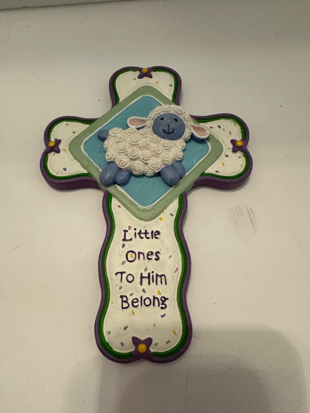 Hallmark Christian Wall Cross Child's Room/Nursery "Little Ones to Him Belong"